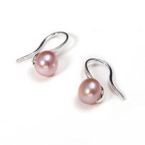 1 pora natūralių gėlo vandens purpurinių perlų auskarai auskarai moterims papuošalai 20 × 6 mm 1 Pair/20×6 mm violetinė