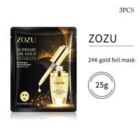 3 vnt. ZOZU 24K aukso folijos drėkinamoji veido kaukė 3pcs
