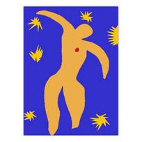 Abstraktus Henri Matisse'o mėlynas nuogas seksualus kūnas ant sienų, paveikslai, drobė, vintažiniai plakatai ir spaudiniai svetainės dekorui 21cm×30cm NoFrame
