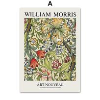 William Morris Spalvingos abstrakčios gėlės sienų meno drobės tapyba Šiaurės šalių plakatais ir spaudiniais svetainės dekoravimui 21cm×30cm NoFrame