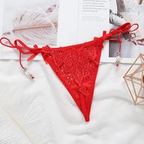 Sexy Embroidery G String Moteriški tvarsčiai žemu juosmeniu kelnaitės Moteriški apatiniai apatinis trikotažas K62 one size raudona