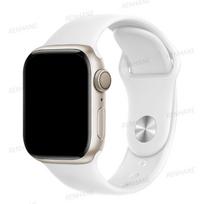 Silikoninis dirželis Apple laikrodžio apyrankei 45mm 44mm 40mm 41mm 42mm 38mm 49mm apyrankė iwatch series 8 7 se 3 4 5 6 Ultra apyrankė 38 40 41 mm M-L balta