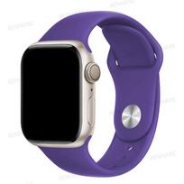 Silikoninis dirželis Apple laikrodžio apyrankei 45mm 44mm 40mm 41mm 42mm 38mm 49mm apyrankė iwatch series 8 7 se 3 4 5 6 Ultra apyrankė 38 40 41 mm M-L violetinė