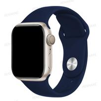Silikoninis dirželis Apple laikrodžio apyrankei 45mm 44mm 40mm 41mm 42mm 38mm 49mm apyrankė iwatch series 8 7 se 3 4 5 6 Ultra apyrankė 38 40 41 mm M-L tamsiai mėlyna spalva