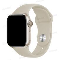 Silikoninis dirželis Apple laikrodžio apyrankei 45mm 44mm 40mm 41mm 42mm 38mm 49mm apyrankė iwatch series 8 7 se 3 4 5 6 Ultra apyrankė 42 44 45 49 mm M-L smėlis