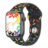 Silikoninis dirželis Apple laikrodžio apyrankei 45mm 44mm 40mm 41mm 42mm 38mm 49mm apyrankė iwatch series 8 7 se 3 4 5 6 Ultra apyrankė 42 44 45 49 mm M-L įvairiaspalvis
