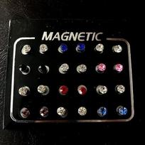 12 porų vyrų, moterų, unisex, neveriantys magnetiniai magnetiniai auskarai, 5 mm 3 mm įvairiaspalvis