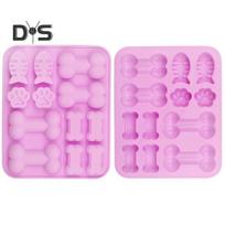 2 vnt. silikoninė forma, 12 ertmių, kaulo žuvies kačių letenėlių atspaudas, nepridegantis, maistingas, lengvai išleidžiamas „pasidaryk pats“ fondantas, šokoladinis saldainis šunims, skirtas kepimui rožinė