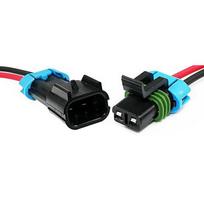 2 kontaktų automatinio vandeniui atsparaus jungties kabelio sandarus elektros laido jungties vyriškas kištukas kabelių rinkinys 1 set juoda