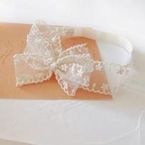 Princesės nėrinių gėlės Bowknot kūdikių galvos juostos elastinės mergaičių plaukų juostelės fotografijos rekvizitai galvos apdangalai beige