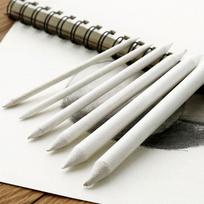 6 vnt. / rinkinys, maišymo dėmių dėmių lazdelė Tortillon eskizas, balta piešimo anglis onesize gray