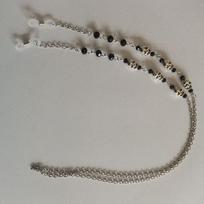 Gothic Glasses Grandininiai Kaukolės Akinių grandinėlė Juodieji karoliukai Akiniai Grandinė Goth Akiniai Grandininiai Akiniai sidabras