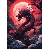 Fantazijos Rytų Drakonas Debesyse Spaudiniai Plakatas Drobės Tapyba Šiuolaikinis Sienos Menas Paveikslai Svetainei Miegamajam Namų Dekoras 21x30cm No Framed