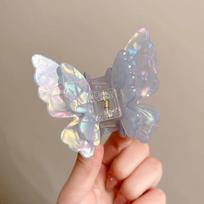 Spalvinga acto rūgšties drugelio plaukų segtukas moterims Sweet Hair Claw Clips arklio uodegos plaukų priedai 1 gray