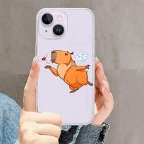 Mielas Capybara telefono dėklas, skirtas iPhone Mini 11 12 13 14 15 XPlus Pro Max SE XR permatomas apvalkalas iPhone12PRO