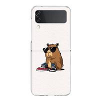 Animacinis Kapibaros Skaidrus Telefono Dėklas Samsung Z Flip 4 5 Dėklui Plonas Skaidrus Labai Kietas PC Korpusas Galaxy Z Flip 3 5 Viršeliui Galaxy Z Flip 3