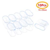 10 vnt Guminio stalo kėdės Guminių kojų antgalių dangteliai baldų pėdoms 15*30mm 10Pcs Oval Shape gryna