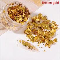 Aukso lapų dribsniai Aukso folijos tapyba Art Nagų dekoro folija Popieriaus dervos formų užpildymas Broken gold
