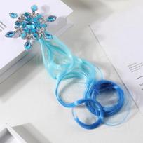 Gradiento snaigės perukas plaukų segtukai mergaitėms Gražios princesės plaukų segtukai Anime Elsa Snowflake Hairgrip Barrettes Plaukų aksesuarai mėlyna
