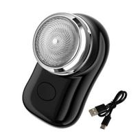 Elektrinis skustuvas, įkraunamas su USB, kišeniniu dydžiu, nešiojamas, saugus, mini kelioninis skustuvas, vyrams, belaidis plaukų, barzdos kirpimo įrankis juoda
