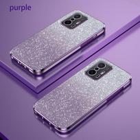 Mi10t Mi11t prabangus blizgantis gradiento padengimo dėklas, skirtas Xiaomi Mi 11t Pro 5g 11 T 10T moteriškas silikoninis smūgiams atsparus nugaros dangtelis 11tpro For Mi 11t violetinė