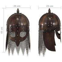 Vikingų kario šalmo replika LARP Varis, Plienas black