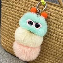 Naujas mielas „Caterpillar“ raktų pakabukas animacinio filmo pliušinio lėlės krepšio pakabukas Kūrybiškas automobilio raktų pakabukas maža dovana