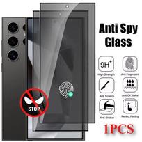 Privatumo ekrano apsauga, skirta Samsung Galaxy S24 S23 Ultra Anti-spy Grūdinto stiklo pirštų atspaudų atrakinimas, skirtas Samsung S22 S21 Plus Note 8 juoda