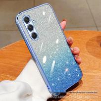Glitter Electroplated Galaxy A55 Case: Fits Samsung A14, A32, A34, A05s - Durable & Anti-Fall Design Samsung A50/A50s/A30s mėlyna