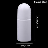 30–100 ml ritininiai buteliukai eteriniams aliejams Tušti pakartotinai užpildomi ritinėliai ant butelių „Pasidaryk pats“ dezodorantų talpyklės Round60ml