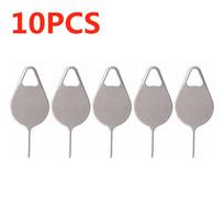 10pcs Sim Card Tray Ejector Eject Pin Open Key Removal Tool for IPhone Samsung Phone ADM 10pcs gray