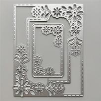 Stačiakampis Gėlių Rėmelis Metalo Pjovimo Formelės PASIDARYK PATS Scrapbooking Reljefinis Popieriaus Rėmas Antspaudai Amatai Šablonas Forma Trafaretai Įrankiai