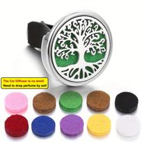 1pc Car Aromatherapy Diffuser Locket Car Clip Perfume Essential Oil Diffuser Car Vent Clip Air Freshener Purifier With 10pcs Mixed Pads #1+10pcs Pads