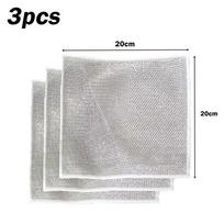 Magiškos mikropluošto valymo šluostės indų šluostė sidabro siūlu virtuvės šluostė sutirštinta plaušinė įsiūta kempinė plieninis šveitiklis 3PCS