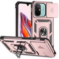 Dėl Xiaomi Redmi 12C dėklo Stumdomas kameros apsaugos šarvuotas telefono dėklas Xiaomi Redmi 12C 12 C Redmi12C magnetinio laikiklio žiedo dangtelis For Redmi 12C juoda