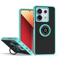 Armor Matte Case For Xiaomi Poco F6 Pro F5 X6 X5 M6 M5 M4 5G Cover Ring Magnetic Holder Stand Shockproof Coque Fundas For Poco M6 4G dangaus mėlyna spalva