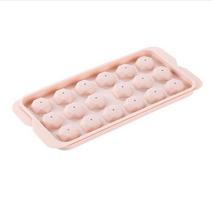 Apvalus ledo kubelių padėklas su dangteliu Plastikinis deimanto stiliaus ledo kubelių forma Šaldytuvo sferinės DIY ledų formelės Ledo rutulių gaminimo įrankis Virtuvės įrankiai Small rožinė