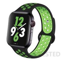 Solo Loop dirželis Apple Watch apyrankei 44mm 40mm 38mm 42mm Kvėpuojantis silikoninis Elastingas diržas apyrankės dirželis iWatch Series 3 4 5 SE 6 42 or 44 mm&S-M green