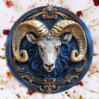Avino Zodiako Avino medinis sienų dekoras, apvalus metalinis ženklas, oro sąlygoms atsparus meno kūrinys, pakaba ant durų arba vainiko dekoracija 8x8 inch (20x20 cm)