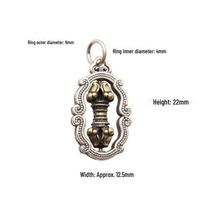 Rotatable Six-Character Mantra Copper Gourd Pendant with Matte Finish and DIY Beaded Rope.