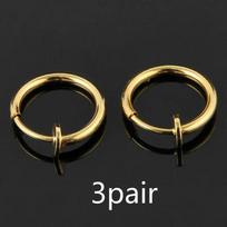 Įžymybė 3 poros Netikras Nosies Lūpų Žiedas Spyruoklinis Segtukas Auskaras Unisex Piercingas Pertvara black