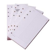 A6 Palaidų lapų 6 skylių segtuvas, papildomi sąsiuvinio lapai Blank Refill white