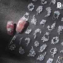 3D Baltas Kaspinas Gėlė Nagų Dailės Lipdukas Itin Plonas Savaime Lipnus Slankiklis Vasaros Nagų Dailės Lipdukas Dekoravimas PASIDARYK PATS Manikiūro Aksesuaras as the picture