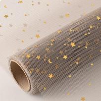 50cm X 5 jardai/ritinys Žvaigždės Mėnulis Švelnus nėrinių tinklelis Pakavimo popierius Gėlių puokštė Floristo reikmenys DIY dekoras Valentino dienos dovanų pakavimas Other žalia