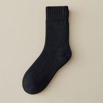 Storos Žieminės Aksominės Sniego Kojinės Vyrams, Minkštos Pliušinės Šiltos Kojinės iki Aulo, Dovana   Megzti Gaminiai 1 pair juoda