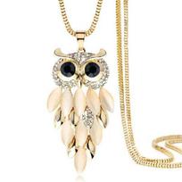 Newest Bohemia Retro Owl Turquoise Necklace Delicate Carved Jewelry AVE auksas