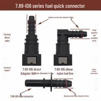Automobilio degalų linijos greitoji jungtis 7,89ID6 benzinui, dyzelinui, metanolui - kištukinis ir lizdinis 7.89-ID6 Bent Connector