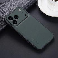 Dėklas iPhone 17 Pro Max PU odinis matinis smūgiams atsparus kietas dėklas iPhone Air 16 15 14 13 Pro Max pilna apsauga silikoninis dangtelis iPhone 12 žalia