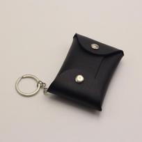 Mielas personalizuotas kortelių dėklas ir monetų piniginė su raktų pakabuku ir spaudžiamu užsegimu - Galimas logotipų spausdinimas 9.5x6.5x2cm juoda