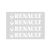 4 vnt. Automobilio durų rankenėlių lipdukai Padangų galinio vaizdo veidrodėlio lipdukai Aksesuarai Renault Dacia Megane 2 3 Clio 4 Captur Kadjar Fluence Renault balta